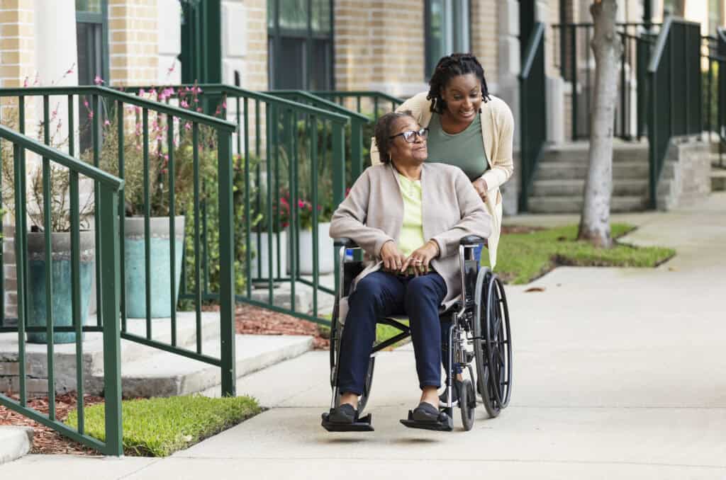 Aging parent needs more help shown in the picture with an Adult daughter and her mother