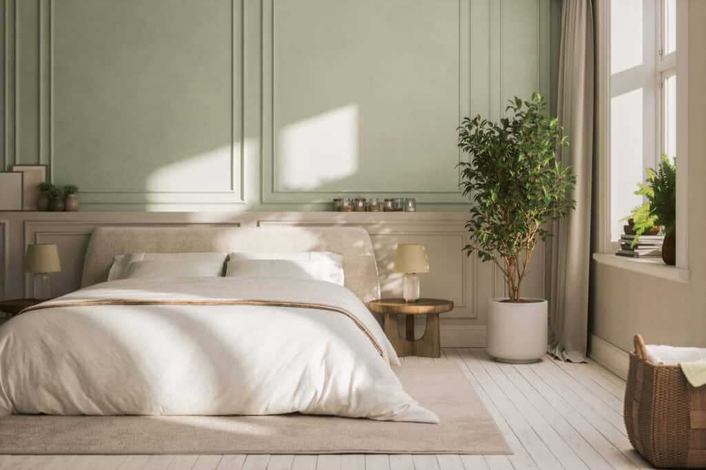 Soft colors and warm cozy light is how to make a room feel relaxing
